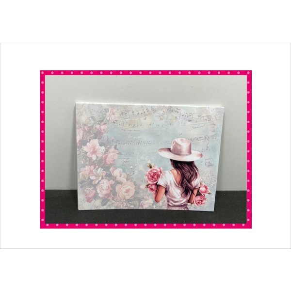 画像5: 花束を持つ女性＊メモ用紙＊40枚＊オリジナル (5)