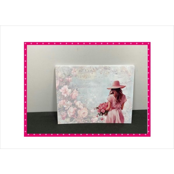 画像6: 花束を持つ女性＊メモ用紙＊40枚＊オリジナル (6)