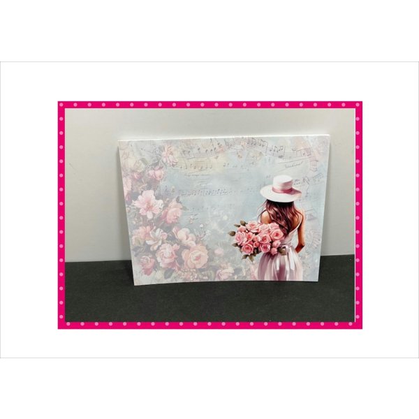 画像7: 花束を持つ女性＊メモ用紙＊40枚＊オリジナル (7)