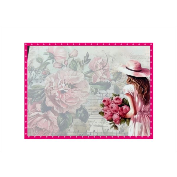 画像9: 花束を持つ女性＊メモ用紙＊40枚＊オリジナル (9)