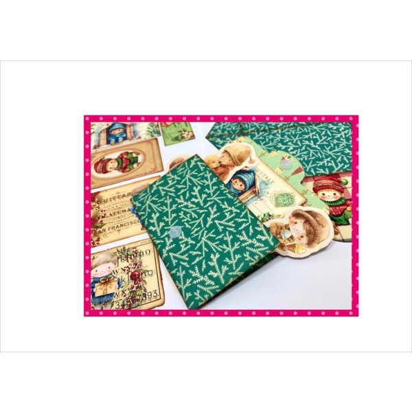 画像5: 初めてさんにもお勧め☆お財布みたいな封筒＊2個＊作り方付き♪＊ジャンクジャーナル＊丸型マジックテープ付き＊ オリジナル (5)