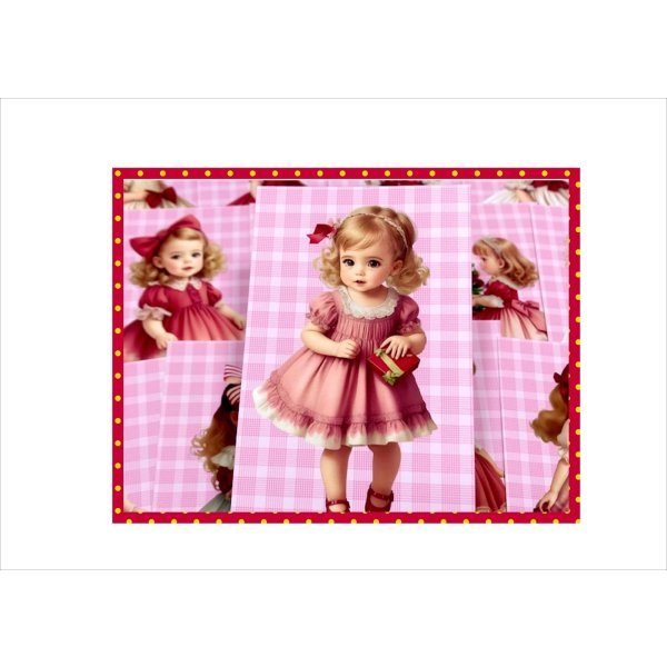 画像9: トレペ窓付きBOX入り＊可愛い女の子＊クリスマス＊カードいろいろ72枚セット＊素材セット＊ オリジナル (9)