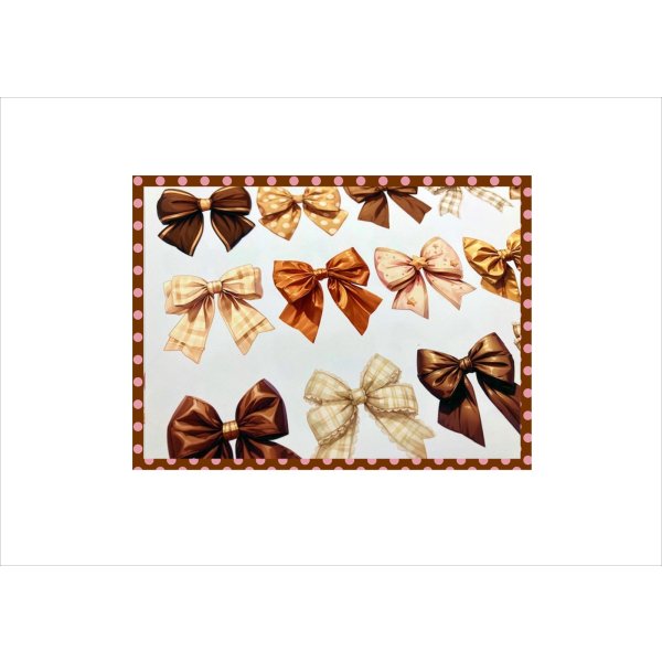 画像3: いろいろリボン＊ブラウン＊コラージュペーパー＊大小＊4枚＊オリジナル (3)