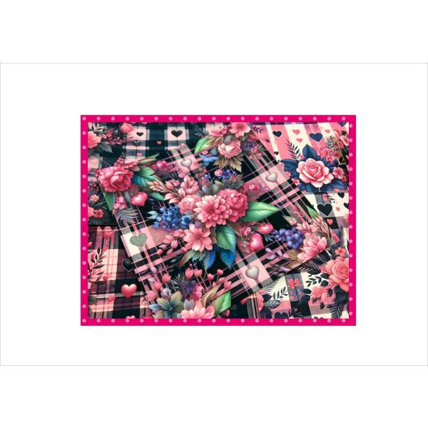 画像8: ハート＊ブラックピンク＊大きめ折り紙＊正方形＊柄違い18枚＊ペーパーセット＊オリジナル (8)