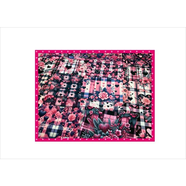 画像3: ハート＊ブラックピンク＊大きめ折り紙＊正方形＊柄違い18枚＊ペーパーセット＊オリジナル (3)