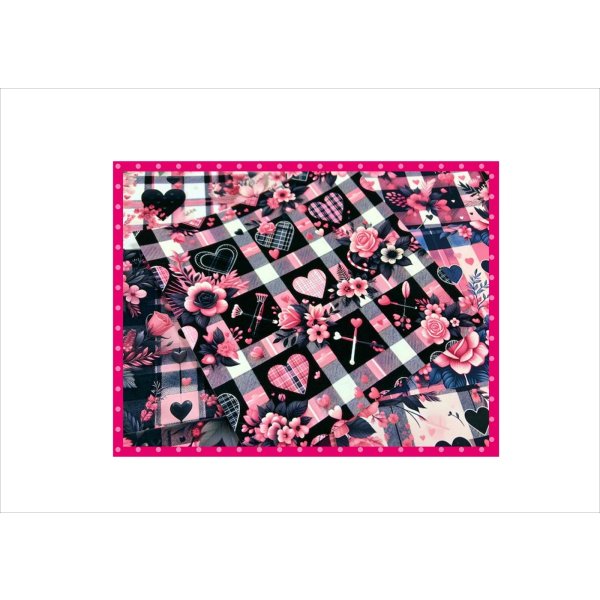 画像5: ハート＊ブラックピンク＊大きめ折り紙＊正方形＊柄違い18枚＊ペーパーセット＊オリジナル (5)