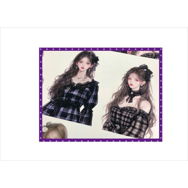 画像6: ガール＊ゴシックローズ＊コラージュペーパー＊4枚＊オリジナル (6)