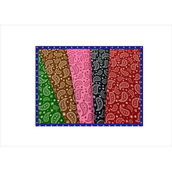 画像1: ペイズリー＊コラージュペーパー＊柄違い5枚＊オリジナル (1)