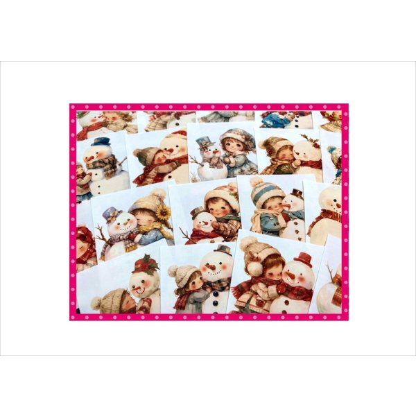 画像3: 雪だるまと お友達＊カットシール＊柄違い＊20枚＊オリジナル (3)