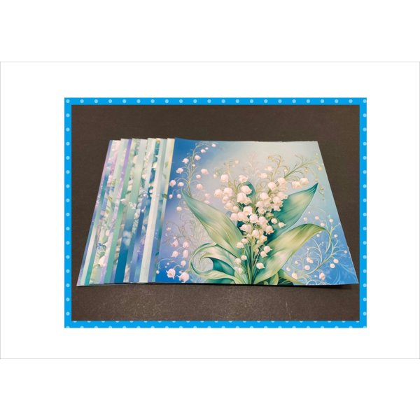 画像14: 優しいスズラン＊ペーパーセット＊柄違い18枚＊オリジナル (14)