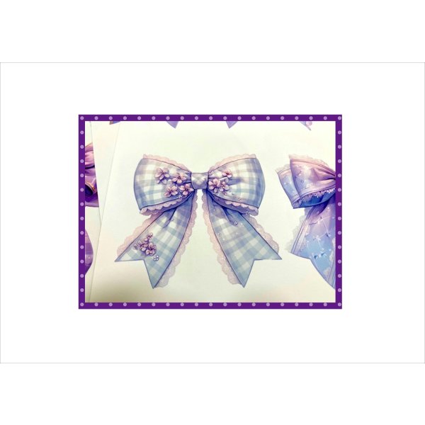 画像10: いろいろリボン＊パープル＊コラージュペーパー＊大小＊4枚＊オリジナル (10)