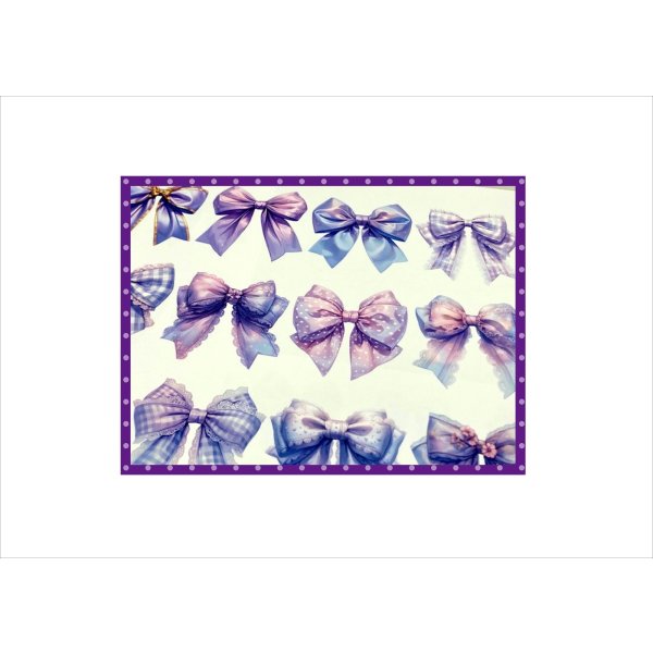 画像3: いろいろリボン＊パープル＊コラージュペーパー＊大小＊4枚＊オリジナル (3)