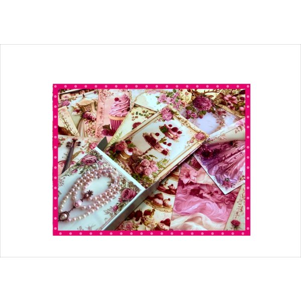 画像4: ピンクの宝箱＊BOX入り＊カード＊メモ＊柄違い＊50枚入り♪＊オリジナル (4)