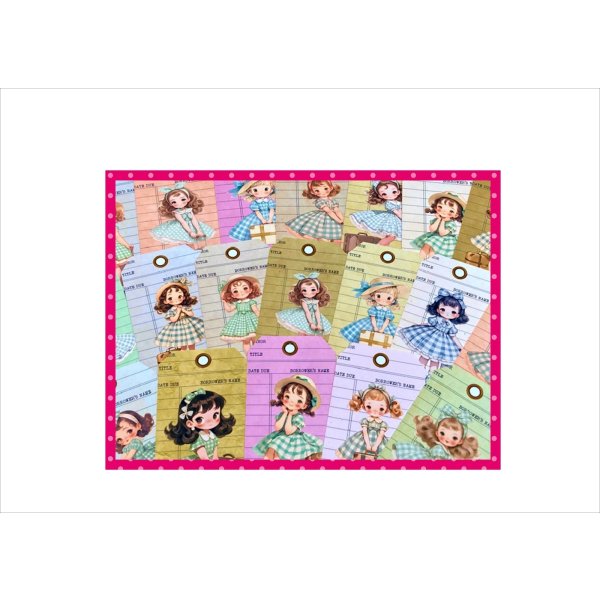 画像3: タグセット＊旅行の思い出・女の子＊トレペ封筒入り＊大小20枚＊オリジナル (3)