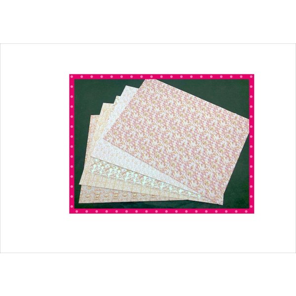 画像7: ピンクゴールド＊コラージュペーパー＊柄違い5枚＊オリジナル (7)