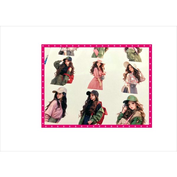 画像8: ノーカットシール＊カジュアル＊シール48カット分＊A4×2枚＊オリジナル (8)