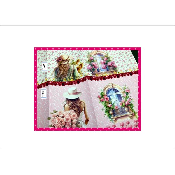 画像2: ブックカバー＊単行本＊花と女性＊２冊分＊ オリジナル (2)