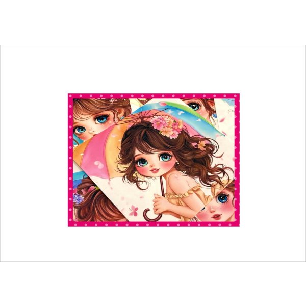 画像5: 大きなカットシール＊虹色の傘＊女の子＊柄違い8枚＊オリジナル (5)
