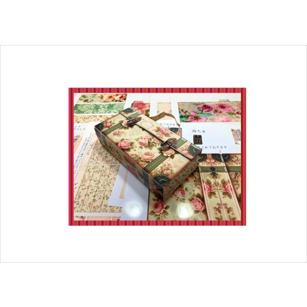 画像3: アコーディオンファイルBag＊ローズ＊マジックテープ付き＊作り方あり♪＊ オリジナル  (3)