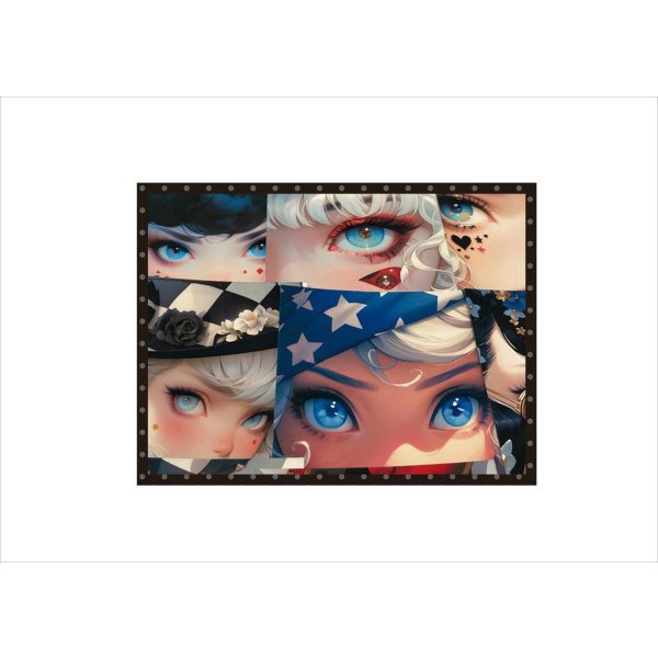 画像13: フェイスアートガール＊両面印刷＊柄違い28枚＊オリジナル (13)