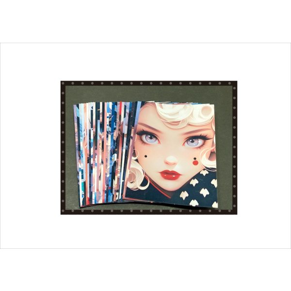 画像4: フェイスアートガール＊両面印刷＊柄違い28枚＊オリジナル (4)