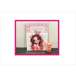 画像: 大きなカットシール＊ピンクリボンガール＊女の子＊柄違い10枚＊オリジナル