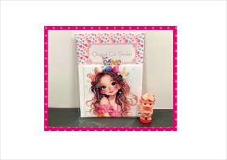 大きなカットシール＊ピンクリボンガール＊女の子＊柄違い10枚＊オリジナル