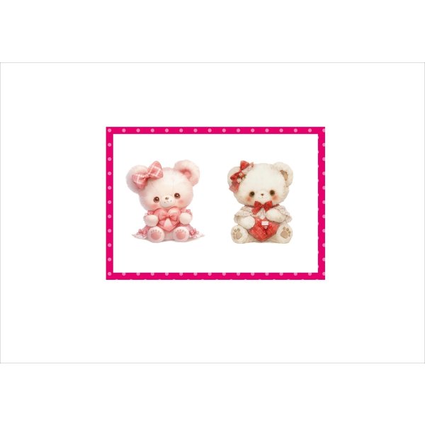 画像3: テディベア＊コラージュペーパー＊両面印刷＊4枚＊オリジナル (3)