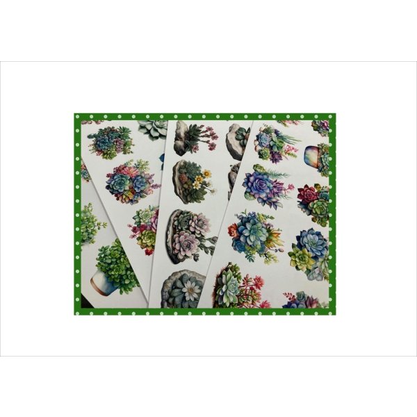 画像2: パーツ＊多肉植物＊コラージュペーパー＊柄違い＊4枚＊オリジナル (2)