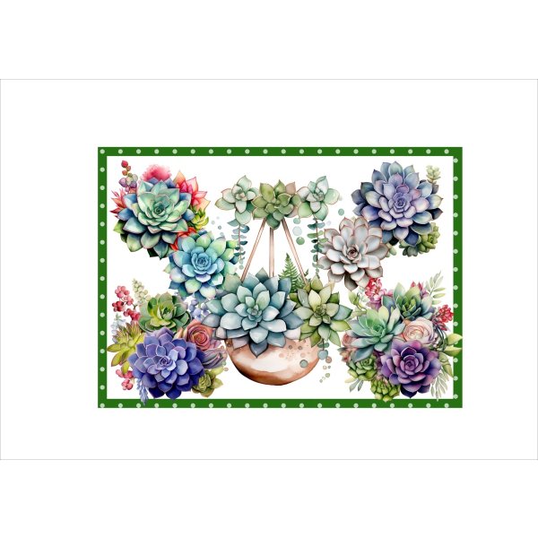 画像8: パーツ＊多肉植物＊コラージュペーパー＊柄違い＊4枚＊オリジナル (8)