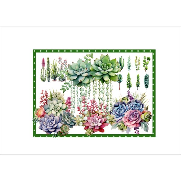 画像10: パーツ＊多肉植物＊コラージュペーパー＊柄違い＊4枚＊オリジナル (10)