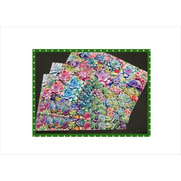 画像8: 多肉だらけ＊コラージュペーパー＊2柄×2枚＊4枚＊オリジナル (8)