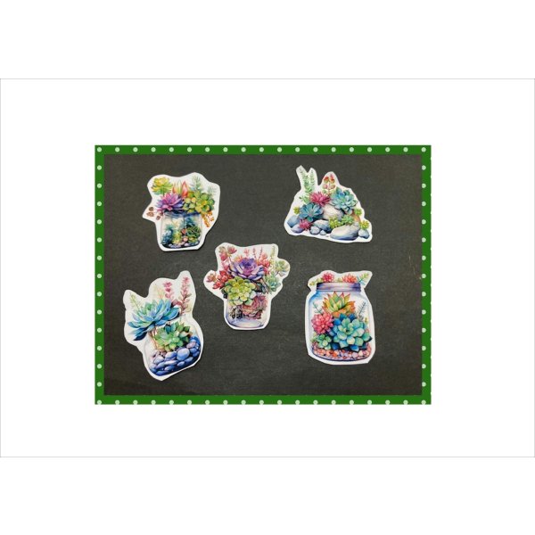 画像12: パーツ＊多肉植物＊コラージュペーパー＊柄違い＊4枚＊オリジナル (12)