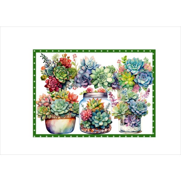 画像4: パーツ＊多肉植物＊コラージュペーパー＊柄違い＊4枚＊オリジナル (4)