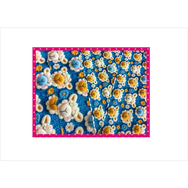 画像3: もこもこ　ひつじ＊3D＊コラージュペーパー＊4枚（大小×2枚）＊オリジナル (3)