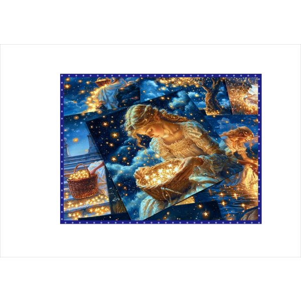 画像1: ミニ折り紙＊星を拾う女性＊ペーパーセット＊24枚＊オリジナル (1)