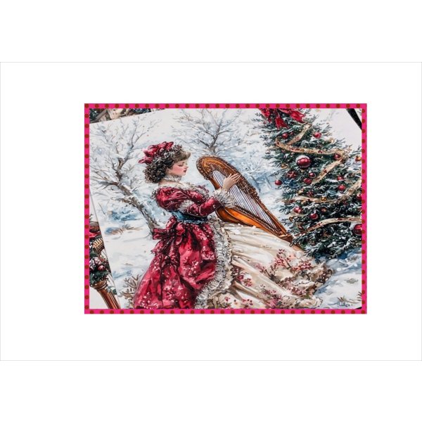 画像7: ハープと女性＊ペーパーセット＊大きめ折り紙＊柄違い10枚＊オリジナル (7)