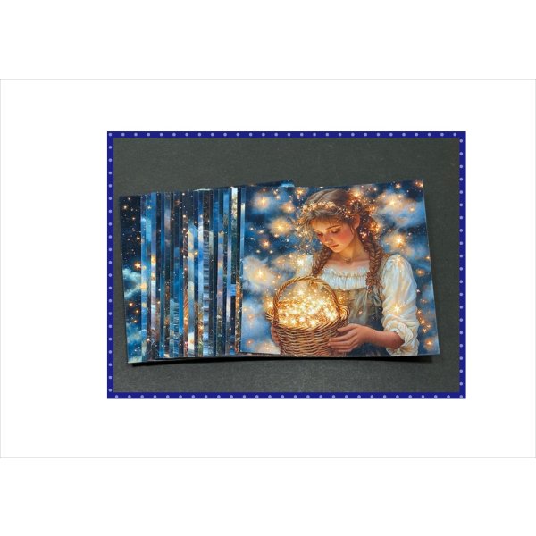 画像14: ミニ折り紙＊星を拾う女性＊ペーパーセット＊24枚＊オリジナル (14)