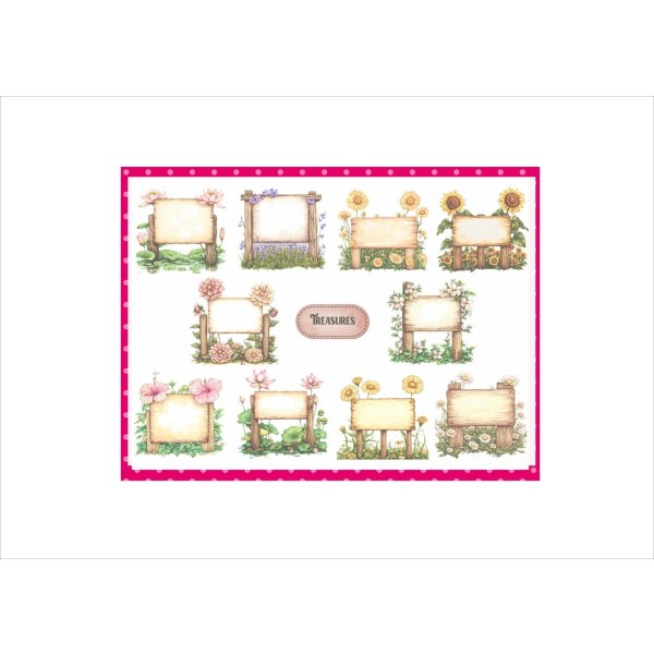 画像3: パーツ＊花看板＊ウェルカムサイン＊コラージュペーパー＊柄違い＊4枚＊オリジナル (3)