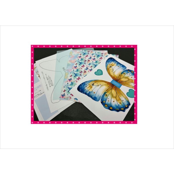 画像3: バタフライノートを作ろう♪＊隠しクリップ＊作り方付き＊チャーム付き＊ジャンクジャーナル＊キット＊オリジナル (3)