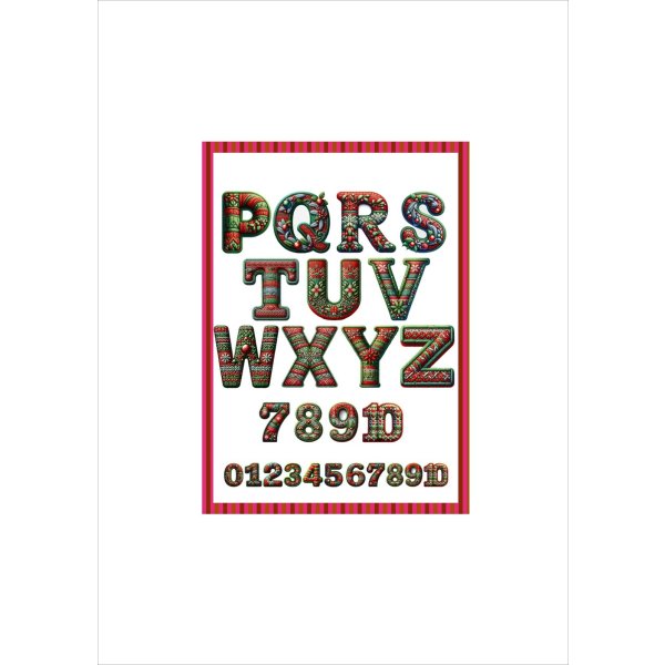 画像3: パーツ＊クリスマス＊アルファベット＆数字＊コラージュペーパー＊大きさいろいろ5枚＊オリジナル (3)