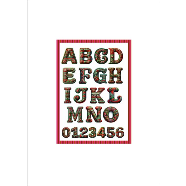 画像2: パーツ＊クリスマス＊アルファベット＆数字＊コラージュペーパー＊大きさいろいろ5枚＊オリジナル (2)